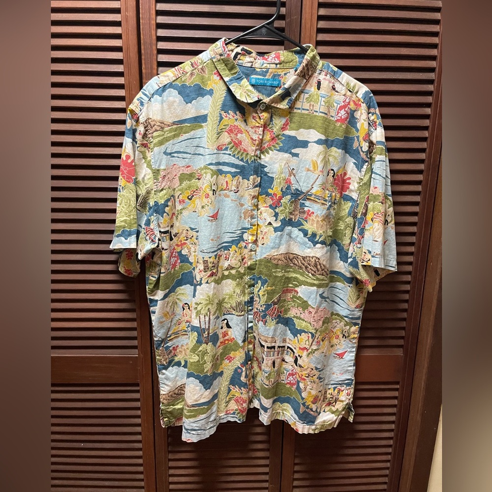 Tori Richard Boat Day Aloha Sport Shirt Size 2XL - Picture 2 of 6